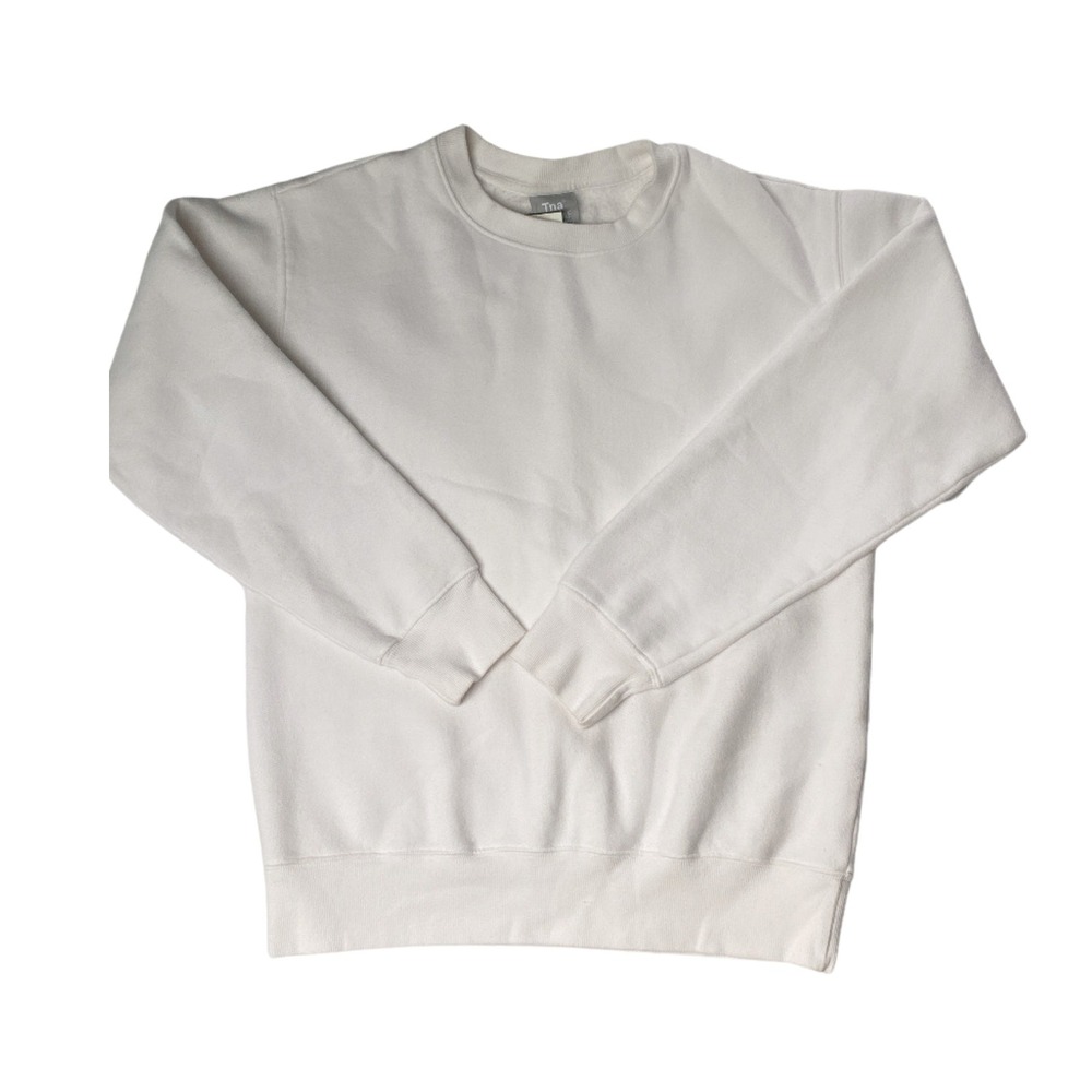Tna Cozy AF Fleece Sweatshirt Crewneck Pullover Basic White XS